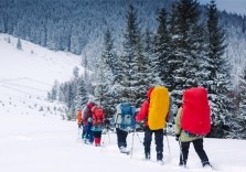 Gruppe bei Schneeschuhwanderung